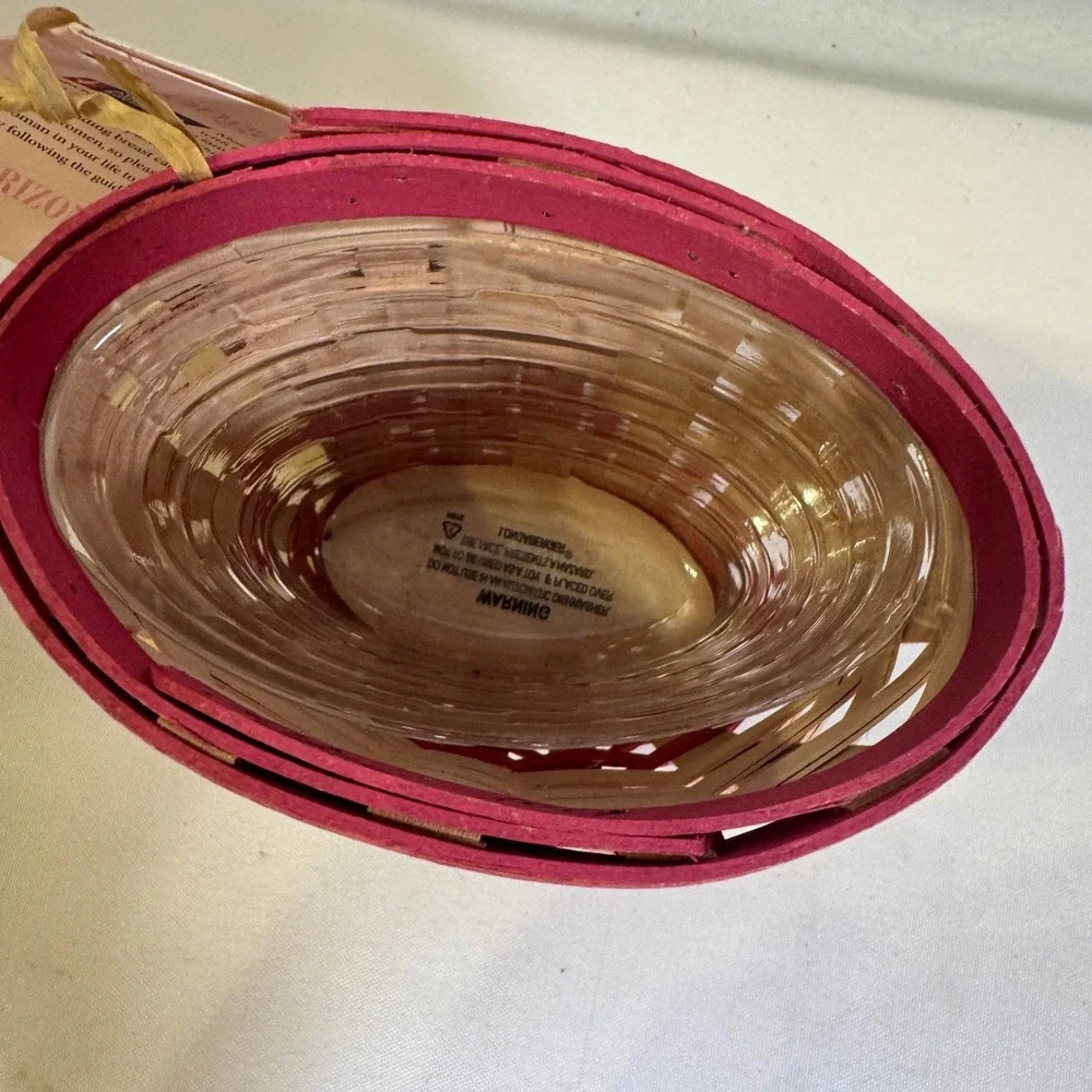 Longaberger 2011 Horizon of Hope Pink Handwoven Basket with Protector NWT